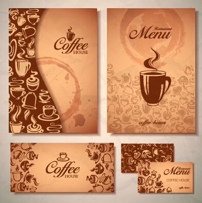 vector de diseño delicado café tarjetas