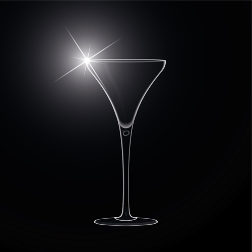 vetor de vidro martini delicado