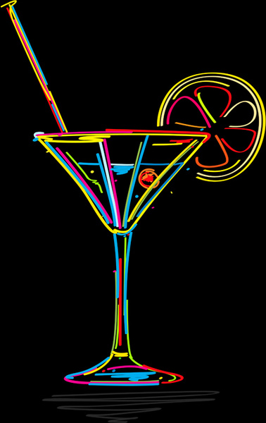 Delicate Martini Glass Vector 4