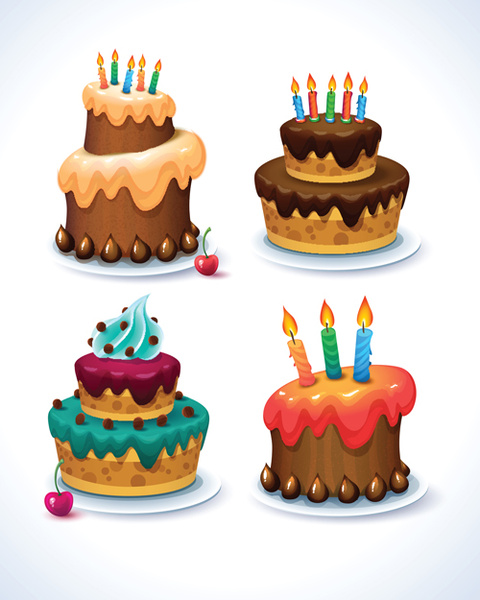 вкусный день рождения торт творческий вектор