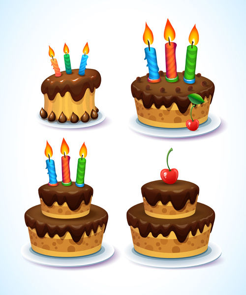 vetor criativo de bolo de aniversário delicioso