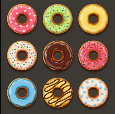 deliciosos donuts design vetor