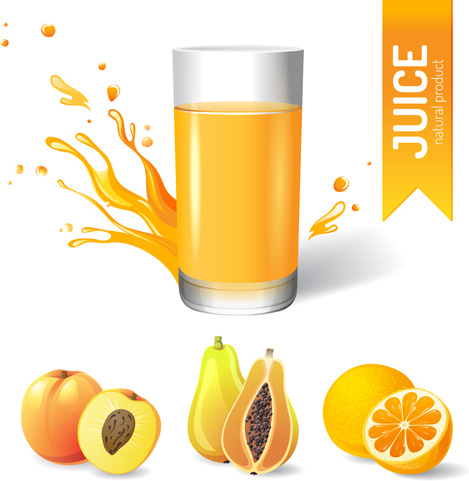 Delicious Juice Drink Design Vektoren 5