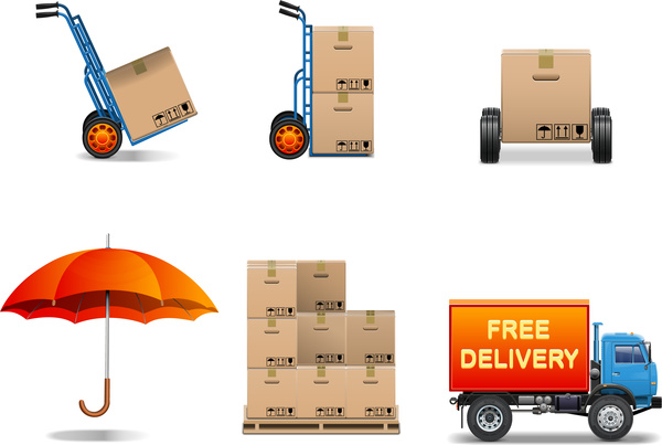 Delivery Service Collection Box Package Truck Umbrela Delivery Service Collection Box Package Truck Umbrela