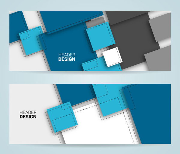 khayalan abstrak header desain template set dengan kotak