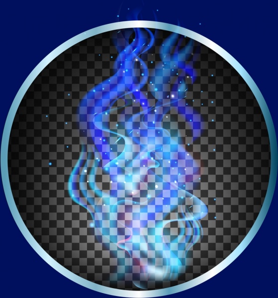 Fondo de la ilusión azul círculo brillante decoración cuadros humo