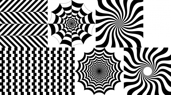 Delusion Pattern Sets Illustration In Black And White