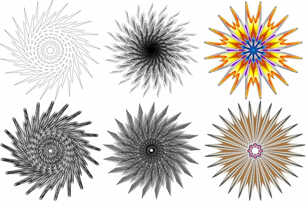 pola khayalan menetapkan ilustrasi dengan lingkaran pusaran