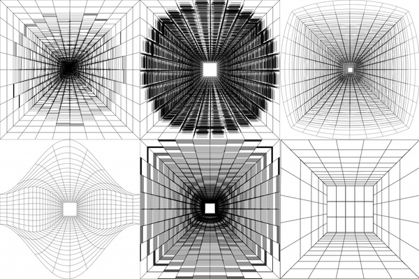 ilustración vectorial de boceto ilusorio en blanco y negro