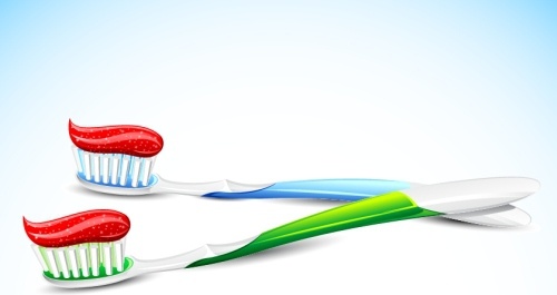 gigi latar belakang gigi Sikat ikon krim dekorasi 3D