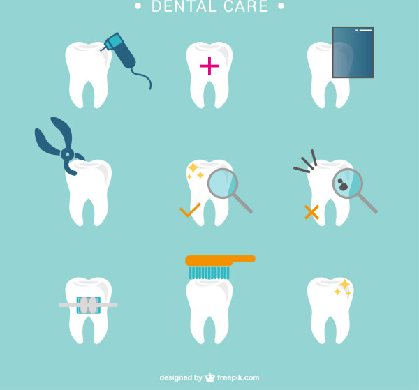 iconos de vector de cuidado dental