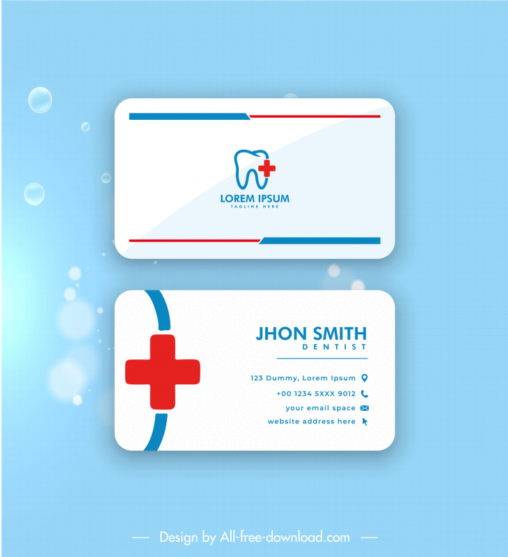 визитная карточка стоматологической клиники плоский яркий зуб плюс крест икона эскиз