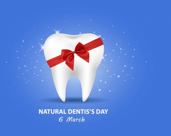 spanduk hari dokter gigi ikon gigi desain berwarna mengkilap