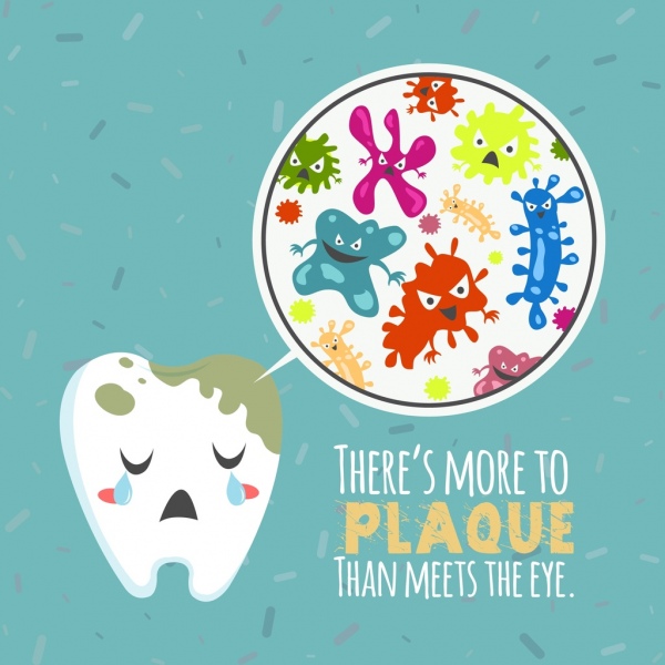 Odontologia Bandera Estilizada Diente Bacterias Iconos De Dibujos Animados  De Colores-icono De Vector-vector Libre Descarga Gratuita