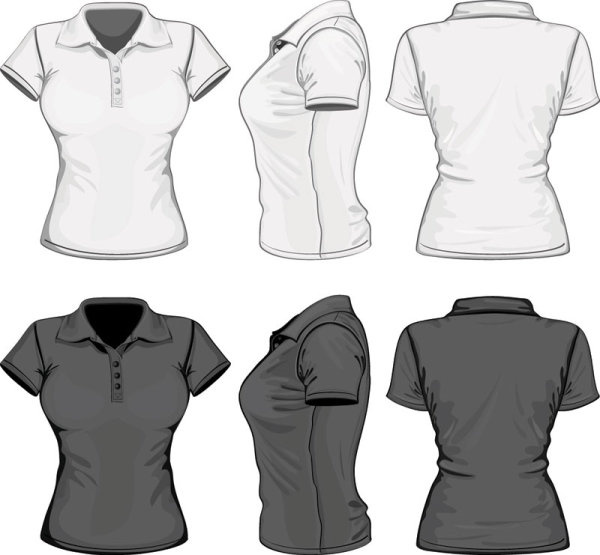 conjunto de design de modelo de vetor de camisas