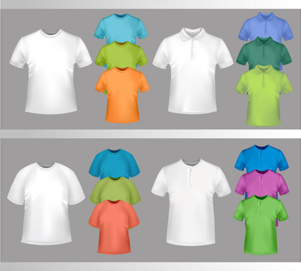 conjunto de design de modelo de vetor de camisas
