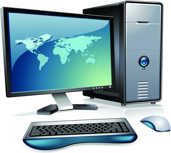 Desktop-Computer-Symbol farbig 3D-Design