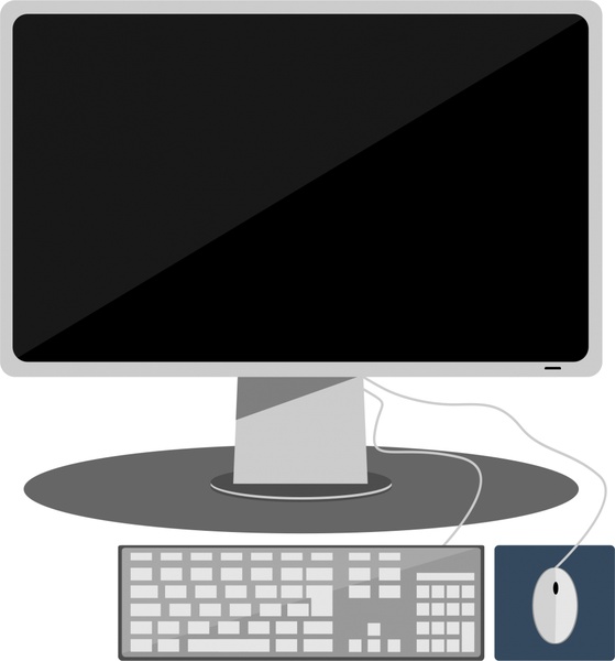 ilustración vectorial realista de computadora de escritorio