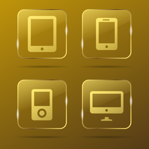 botones de oro de dispositivos