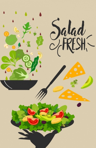 Bandera de dieta alimento vegetal fresco decoración