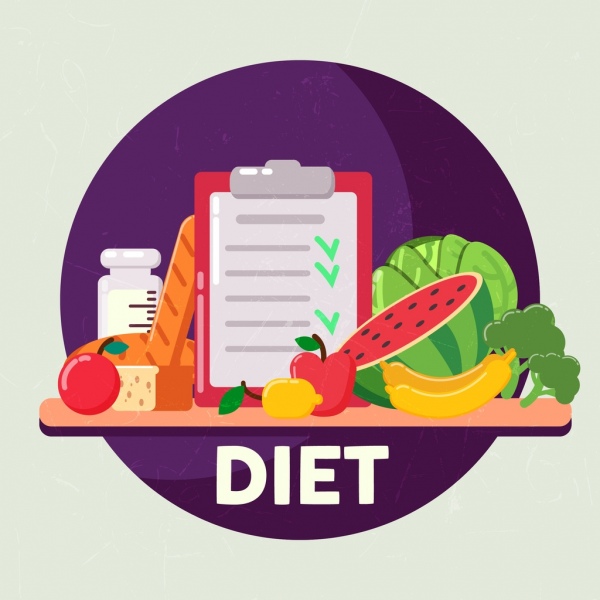 饮食横幅蔬菜清单食品图标