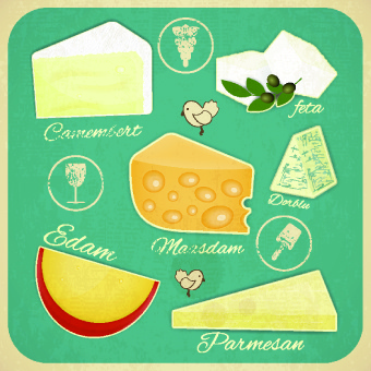 conjunto de design de queijo diferente 4