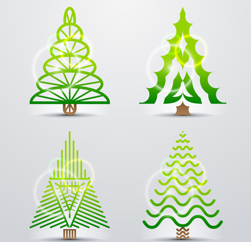 verschiedene Weihnachtsbaum Design Vektor
