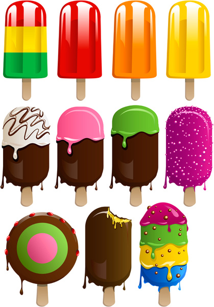 gelato colorato differente vettoriale