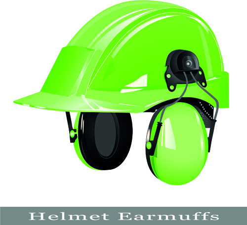 helm keselamatan berwarna berbeda elemen vektor