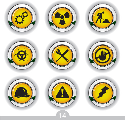 verschiedene Gefahrenzeichen Vektor-Icons set