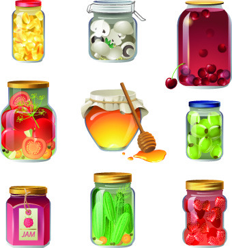 ícones de comida diferentes objetos vetoriais
