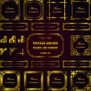 Different Gold Frames Vector