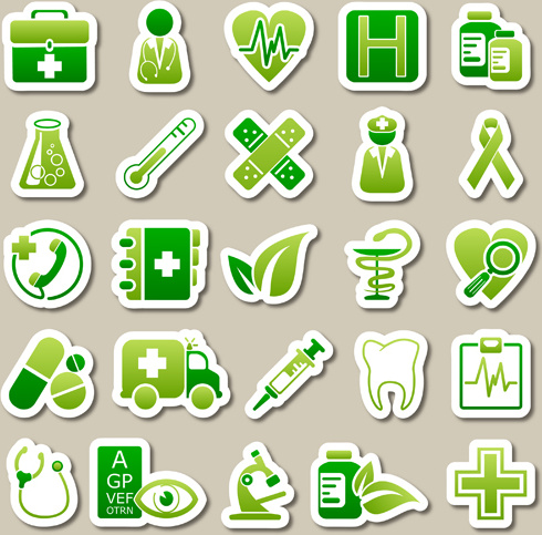 ícone verde diferente conjunto de vetor