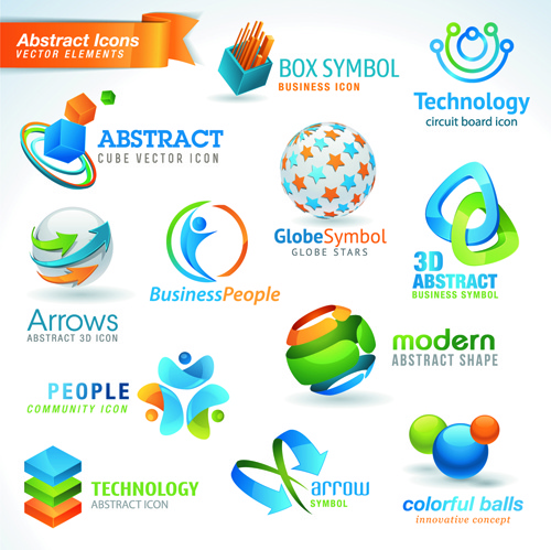 vector de iconos y símbolos de diferentes industrias