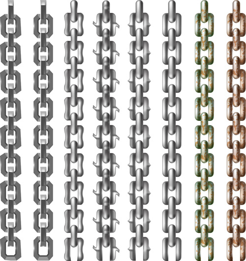 catena di metallo diverso sfondo vettoriale