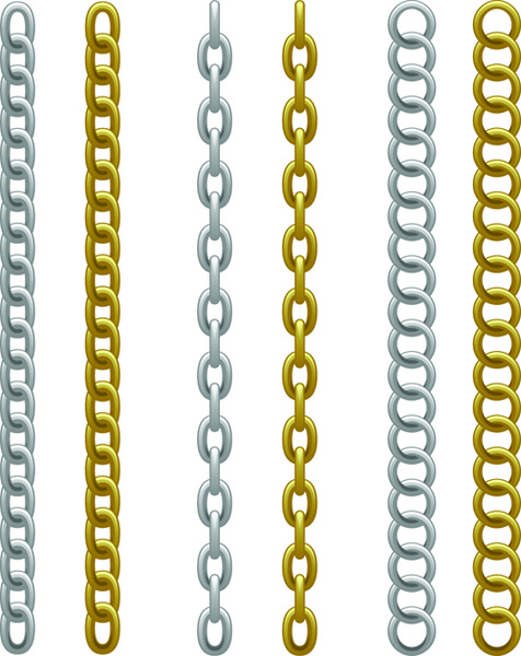 Différentes frontières de chaîne en métal vector set 2