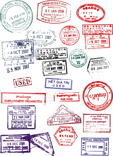 Pasaportes diferentes vectores de plantilla