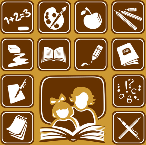 Different School Symbols Mix Vector Different School Symbols Mix Vector