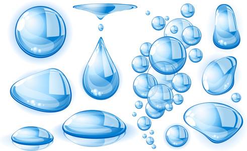diseño creativo de diversas formas agua gota