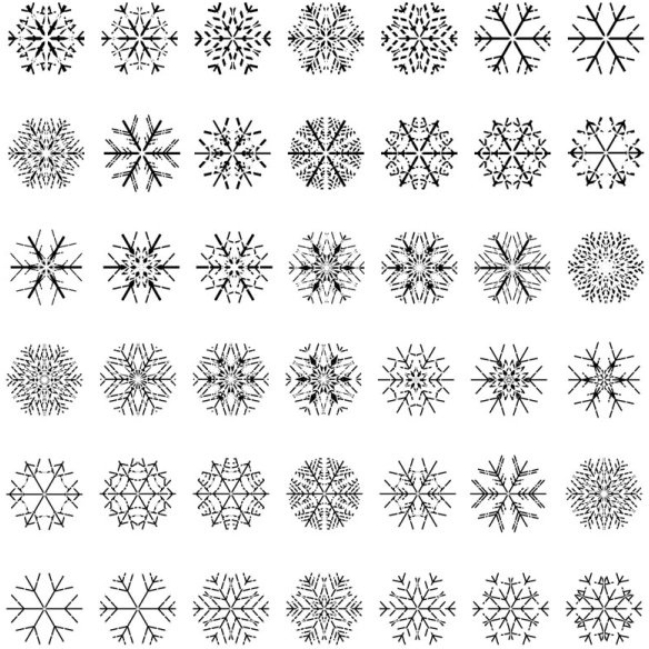 desain pola kepingan salju berbeda elemen vektor