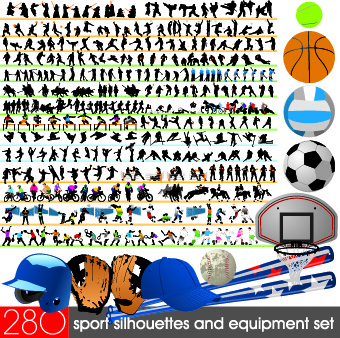 vector silhouettes différentes sport