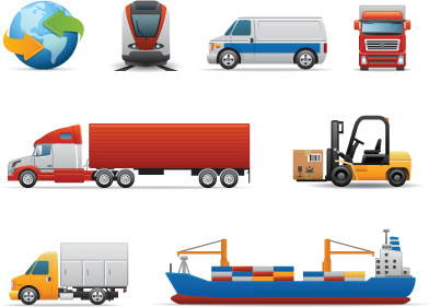verschiedene Transport Icon Design Vektor-set