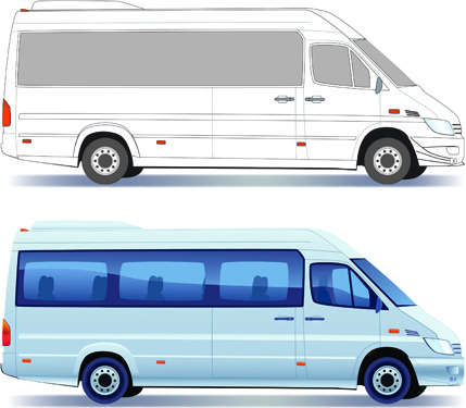 vektor desain kendaraan transportasi yang berbeda