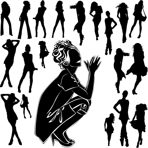 femmes différentes silhouettes vecteur