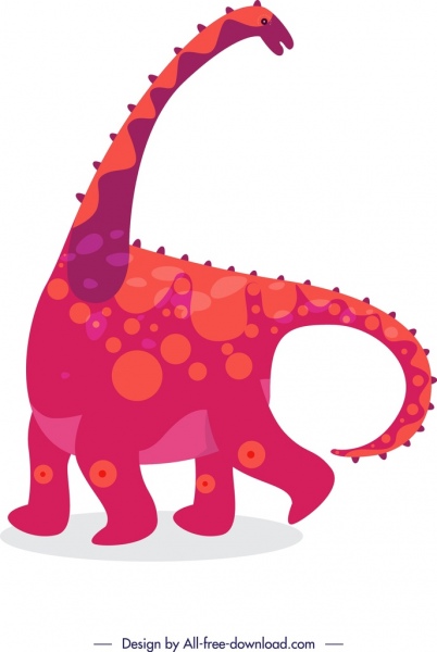 dinosaurus latar belakang apatosaurus ikon kartun berwarna sketsa