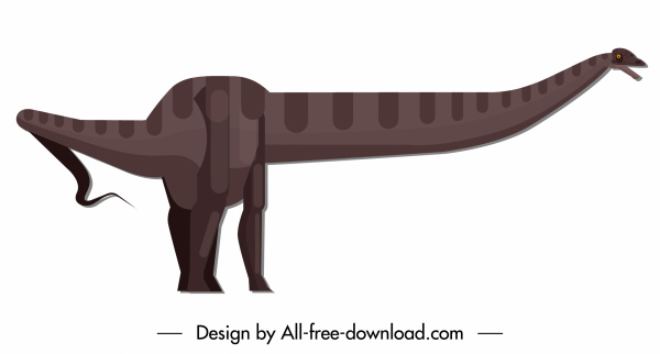 ikon dinosaurus apatosaurus spesies sketsa klasik desain kartun