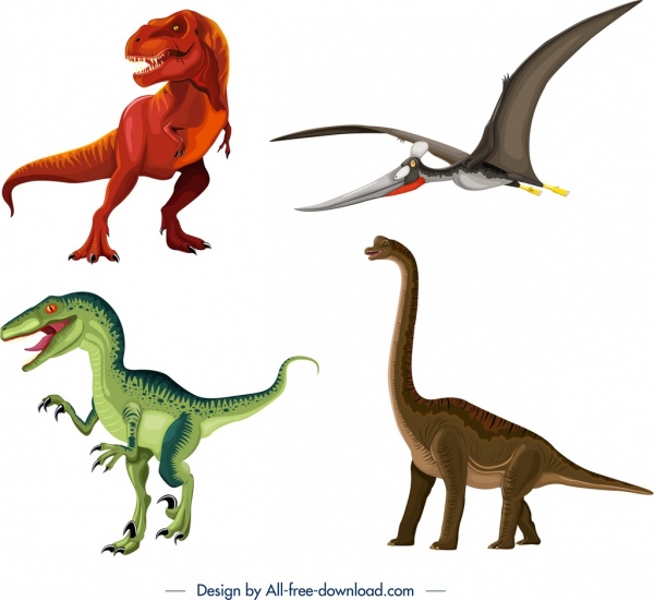 dinosaurier symbole tyrannousaurus pteranodon apatosaurus suchominus skizze