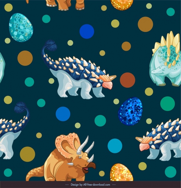 dinossauros padrão colorido decoração de repetição