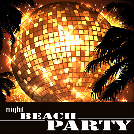 Noche Disco Party Neon background vector