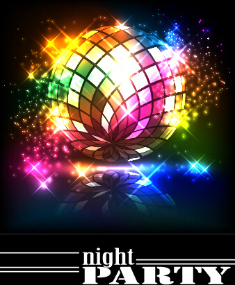 Disco Nacht Party Neon Hintergrund Vektor